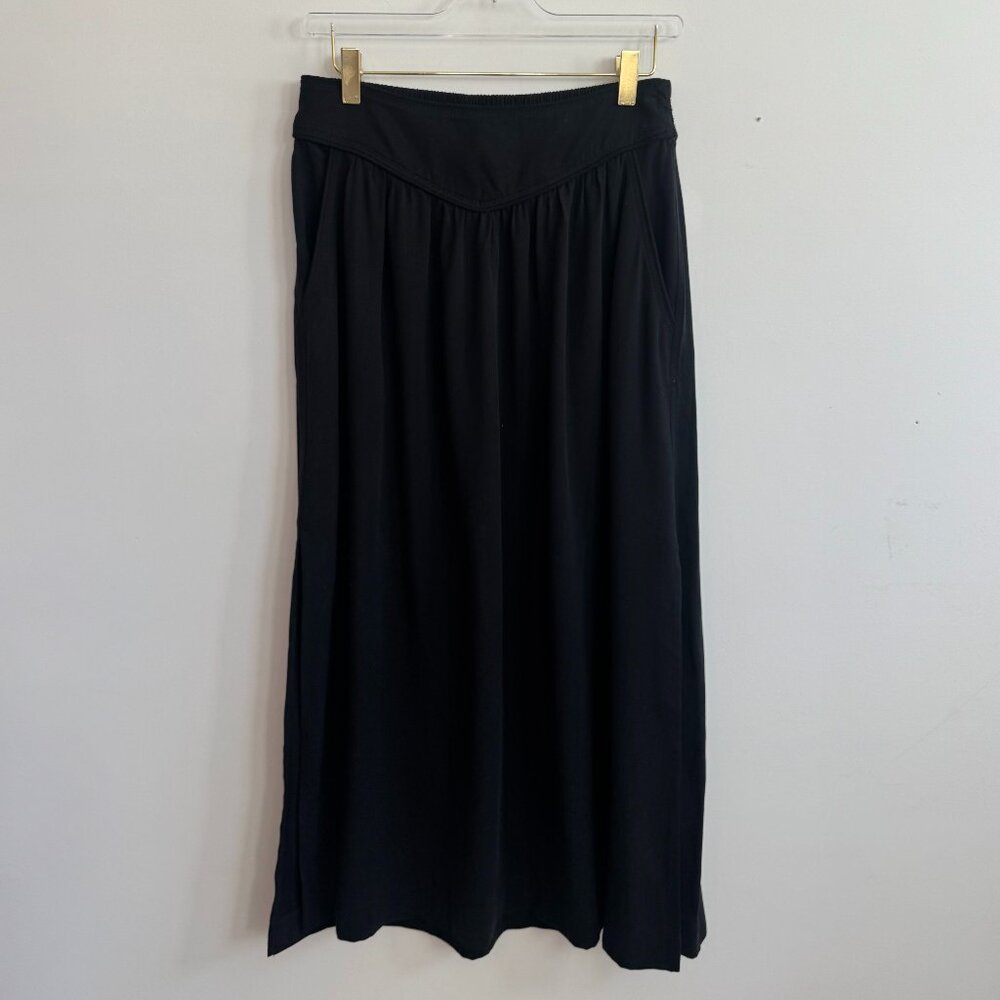 Wilfred Aritzia Black Boho Western Skirt with Side Slits Elastic Waist (Size M)